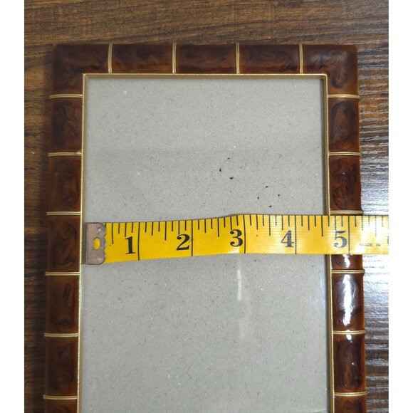 Vintage Brown & Gold Ashely Manor Shiny Resin & Metal 4x6 Textured Swirl Design - Picture 9 of 10